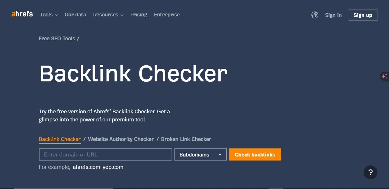 ahref backlink checker tool